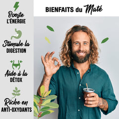 ORIGEENS BIO YERBA MATE TEA 200G - Originalul I Bio Yerba Mate neprăjită, frunze, fără tulpini, praf și firimituri I Băutură energizantă și detoxifiantă