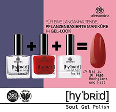 Vernis à ongles hybride Alessandro Elegant Ruby - Rouge-Rose foncé - Des ongles parfaits en seulement 3 étapes, sans LED - Dure jusqu'à 10 jours !