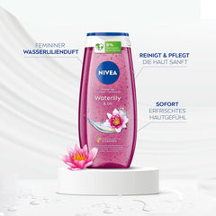 NIVEA Waterlily & Oil, Gel de duș cu parfum proaspăt de nufăr, pH neutru, 250 ml Duș și baie Naty Shop