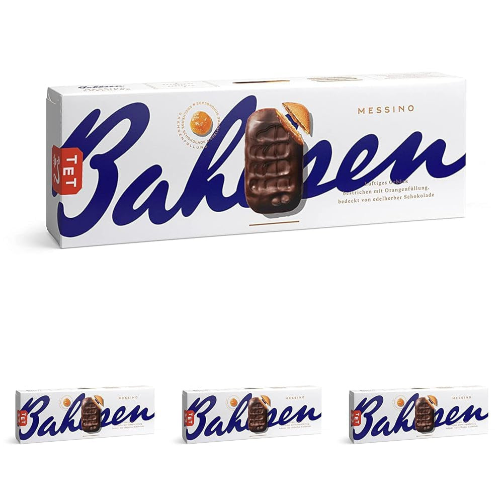 Bahlsen Messino Edelherb - Pack de 4 - Pâte moelleuse fourrée au chocolat et à l'orange Edelherb (1 x 125g)