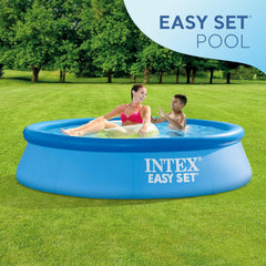 Piscine gonflable INTEX 28106EH Easy Set 2,4 m x 61,0 cm - Matériau anti-crevaison - Gonflage rapide - Capacité 513 gallons - Profondeur d'eau 45,7 cm