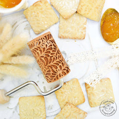 DÉCHETS DE CUISSON - Mini rouleau à pâtisserie en bois "Ondines" - Décoration pour biscuits, biscuits polis - 5308