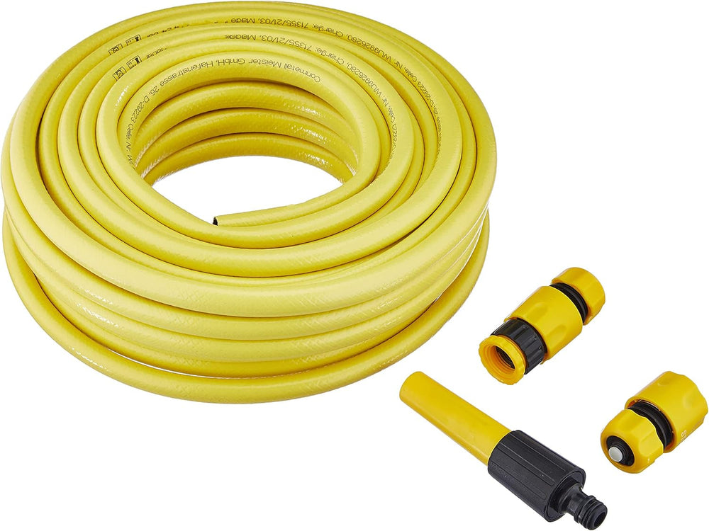 Tuyau tissé en croix Meister, 12,7 mm (1/2 pouce) - Longueur 20 m - Raccords inclus - Pour arroser de petites surfaces - Résistant à l'écrasement et à l'abrasion - Résistant aux UV / Tuyau d'arrosage / Tuyau d'eau / 9926280