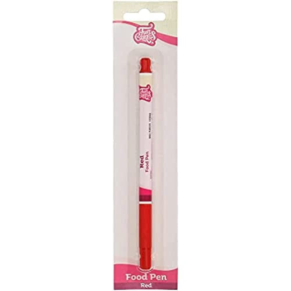 Stylos colorants alimentaires rouges Funcakes : stylos comestibles pour biscuits, gâteaux, fondants et plus encore, idéaux pour la personnalisation, certifiés Halal