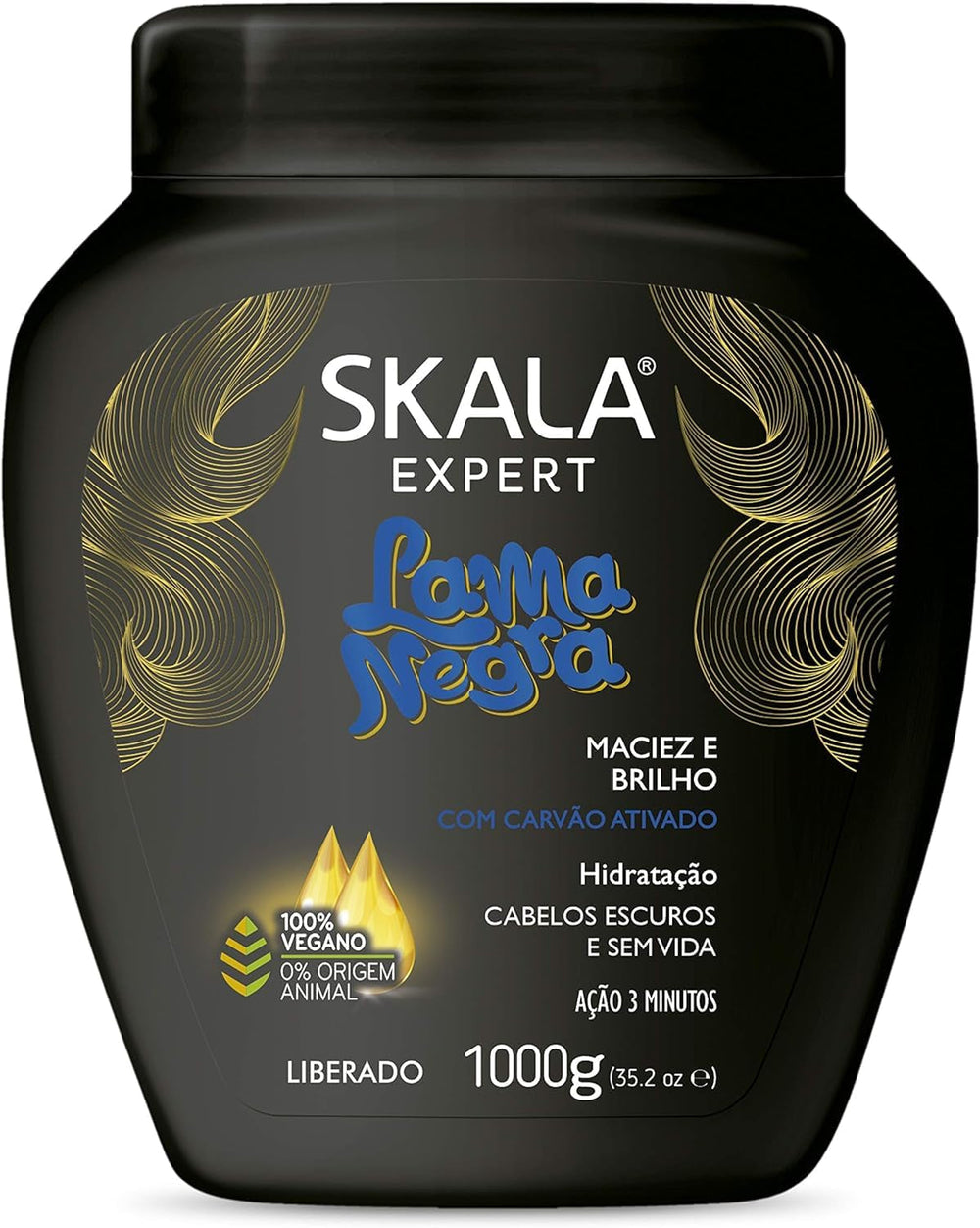 Crème de Traitement Lama Negra 1 kg | Soins intensifs pour tous types de cheveux | Crème hydratante, multicolore, paquet de 1 kg Naty Shop Masque capillaire Titre par défaut