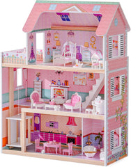 ROBUD Maison de poupée en bois pour enfants, cadeau de jouet de maison de poupée pour filles et garçons de 3, 4, 5, 6 ans