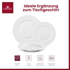 Service de table Gerlach 1760 - 18 pièces - Service de table pour 6 personnes - Service d'assiettes - Porcelaine moderne, blanc