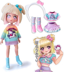 4SF - Manga Fashion Unicorns, Japanische Fashion Puppe, Figur von 19,5 cm mit 15 Gelenkpunkten, Inklusive Ra-Ra-Rock, Beinstulpen und Haarband mit Ohren, Famosa (HKTF2000)