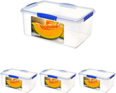 Pot pour le stockage des aliments KLIP IT System | 9,67 litres | Pot de conservation empilable et hermétique avec couvercle, adapté au réfrigérateur/congélateur | Plastique sans BPA | clips bleus | 1 pièce (pack de 4) Boîtes de conservation alimentaire Naty Shop Titre par défaut