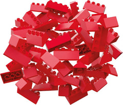 Hubelino 400369 68-teiliges Dachsteine Set, rote Dachziegel, compatible mit großen Bausteinen Anderer Hersteller, Made in Germany