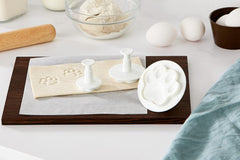 PAW203 Moules à biscuits avec empreintes de pattes, 3 pièces, plastique AMS, blanc