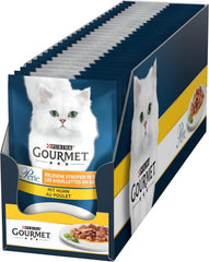 Hrană umedă pentru pisici Gourmet Perle Select Strips cu pui, pachet de 26 (26 x 85g)