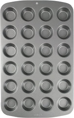 CSB111 antihaftbeschichtete mini-muffinform mit 24 löchern aus karbonstahl, edelstahl, argent, 39,4 x 24,6 x 2,1 cm Moules et plaques pour la pâtisserie Naty Shop 39,4 x 24,6 x 2,1 cm einzeln