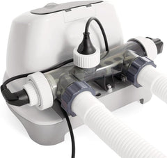 Intex 26670 Krystal Clear Système de filtration d'eau salée pour pompe de filtration 2650-12112 L/h pour petites piscines jusqu'à 56800 L Plastique Blanc