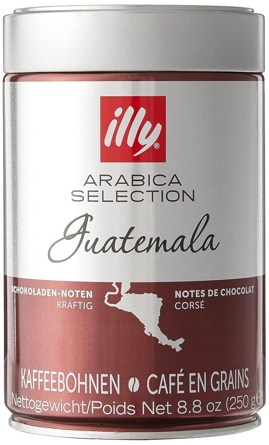 grains de café illy, sélection de grains de café Arabica, Guatemala, paquet de 6 (6 x 250g)