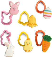 0255059 Jeu de mini emporte-pièces de Pâques en plastique, 6 pièces