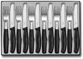 Victorinox Swiss Classic, Profi Tafelbesteck, 12-Teilig, Extra Scharfe Klinge, Wellenschliff, 11 Cm, Rostfreier Stahl, Schwarz Bucatarie Naty Shop