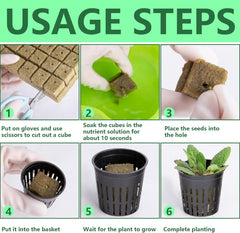 Kit de filet de culture hydrographique de 76 pièces - 20 pièces de 2 pouces (5 cm) - Filet supérieur avec filet de protection, 36 pièces de fil de pierre, 20 pièces d'articles de nettoyage de jardin en tissu pour la culture hydrographique