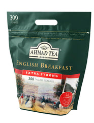 Ahmad Tea – Petit-déjeuner anglais – Thé noir pour petit-déjeuner – Thé Assam et Ceylan – Sachets de thé anglais sans bande avec 2 g de thé par portion – Grand paquet de 300 sachets de thé (lot de 2)