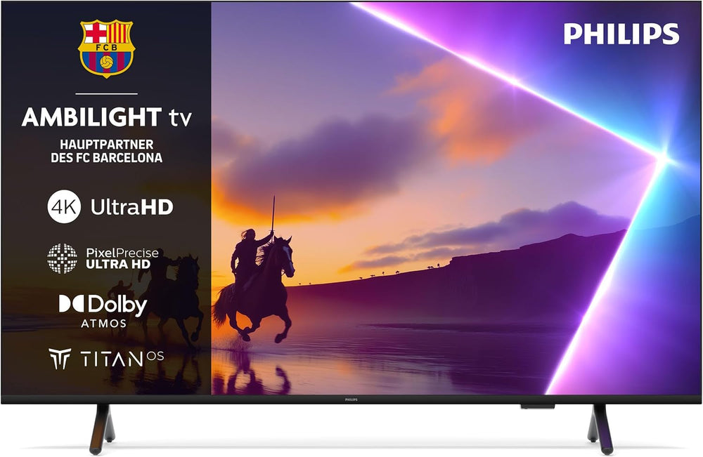 Philips Ambilight 50PUS8500 4K LED Smart TV - Écran 50 pouces avec Pixel Precise Ultra HD, Titan OS, Dolby Vision et son Dolby Atmos