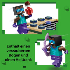 LEGO Minecraft Voyage à travers Nether et Endportal - Jeu pour enfants avec figurines Helden, Enderman et Baby Hoglin - Set avec figurine Minecraft - Jeu de joueur pour jeunes et filles à partir de 7 ans - 21584
