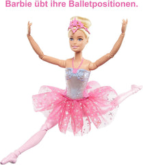Barbie Dreamtopia Zauberlicht Ballerina Puppe, mit rosa Tutu und blonden Haaren, 5 Licht- und Soundeffekte, Bewegliche Barbie, ab 3 Jahren, HLC25