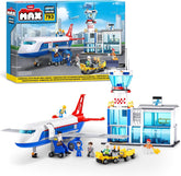 MAX Adventure Spielset Flughafen (793 Teile) Bausteine Spielzeug für Kinder ab 5 Jahren Fahrzeuge Auspacken Entdecken