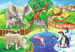 Ravensburger Puzzle pour enfants - 07602 Animaux au zoo - Puzzle pour enfants à partir de 3 ans, avec Puzzle 2X12 pièces Naty Shop
