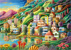 Educa - Puzzle 500 pièces pour adultes | Village coloré au bord du lac, puzzle 500 pièces pour adultes et enfants à partir de 11 ans, puzzle paysage, illustration (19552) Puzzle Naty Shop