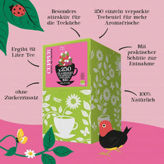 Cupper Thé aux fruits bio Canneberge Framboise | Thé à la framboise | 250 sachets de thé non blanchis | Grand paquet | Parfait pour le bureau | Écologique | Commerce équitable