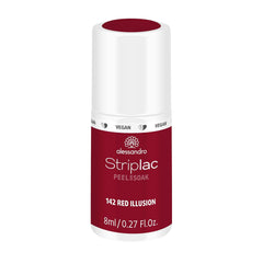 Vernis à ongles UV Alessandro Striplac Red Ilusion – Délicat et longue tenue – S'enlève facilement grâce à la technologie de retrait peel-off – Vegan et cruelty-free – 8 ml
