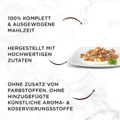 Nourriture humide pour chats Gourmet à la carte avec poulet, épinards et perles de pâtes, paquet de 26 (26 x 85 g)