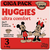 Couches Huggies Ultra Comfort, taille 3 (4-9 kg), design Disney, 168 pièces