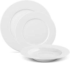 Service de table Gerlach 1760 - 18 pièces - Service de table pour 6 personnes - Service d'assiettes - Porcelaine moderne, blanc