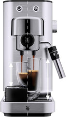 Machine à expresso WMF Lumero, porte-filtre, 1400 watts, porte-filtre, 3 inserts, pour 1-2 tasses à expresso, y compris pour capsules, 15 bars, porte-gobelet, mousseur à lait, acier inoxydable mat