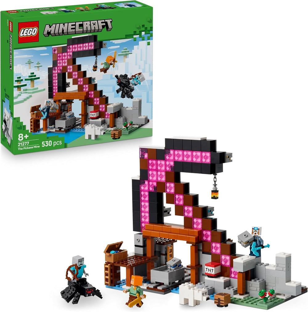 LEGO Minecraft Die Spitzhackenmine - Jeu interactif pour enfants - Figurines Alex, Minenarbeiter et Stray Spinnenreiter - Ensemble de jeux de joueur pour jeunes et filles à partir de 8 ans - 21277