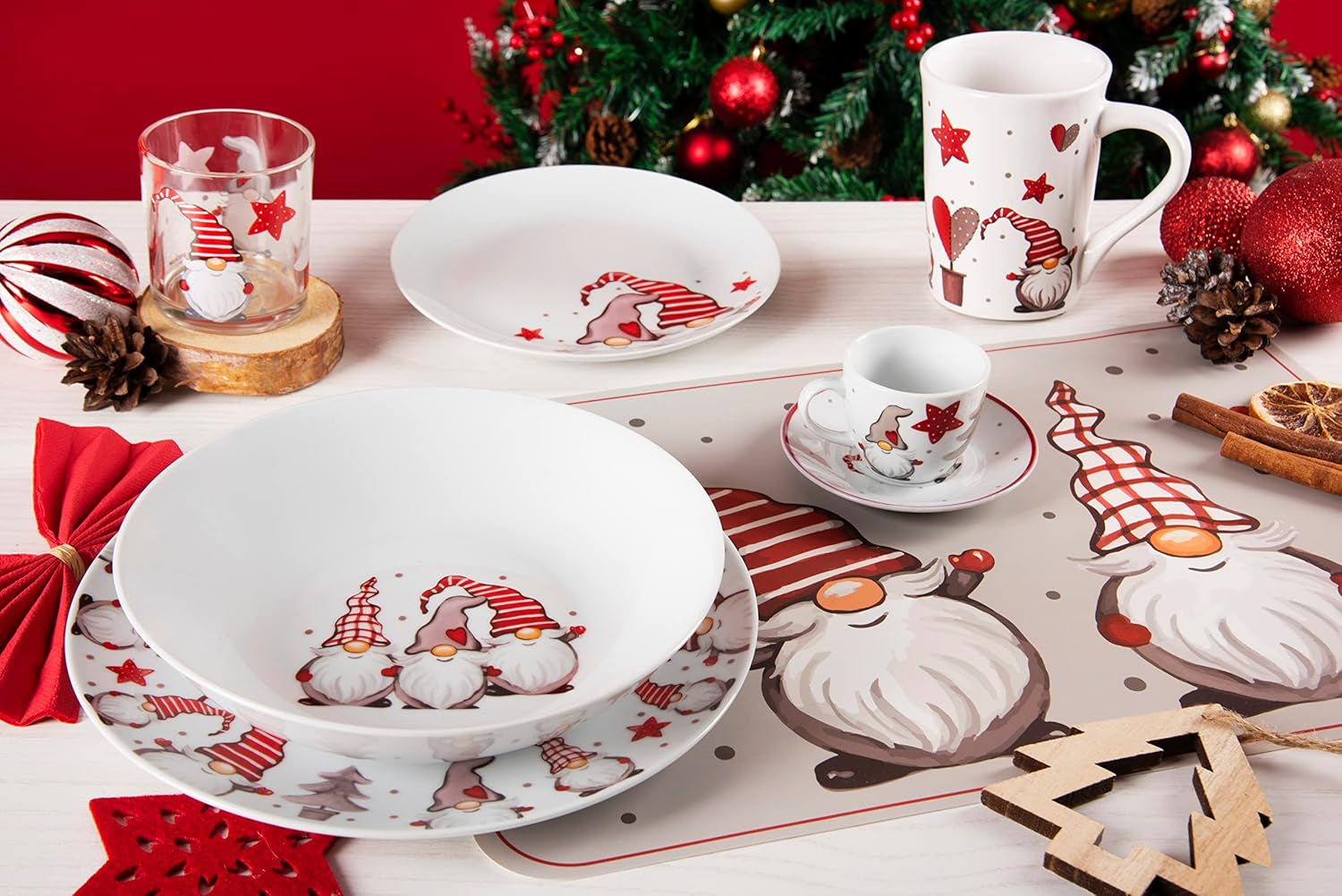 Excelsa Gnomo Tellerservice 18-Teilig Seturi vesela masa Naty Shop