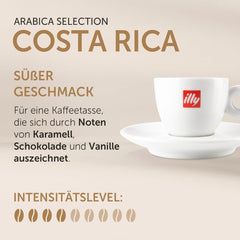 illy, Kaffeebohnen Arabica Selection Costa Rica, 100% Arabica avec caramel, notes de chocolat et vanille, sußer Gesmack, 1 dose avec 250g