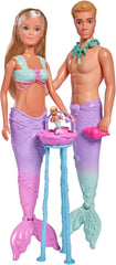Simba 105733524 - Steffi Love Mermaid Family, poupée sirène enceinte avec Kevin en sirène, avec berceau, poupées à habiller 29 cm, poupées de jeu, pour poupées de 3 ans et plus Naty Shop