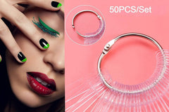 40 de bețișoare pentru capsule de ojă artificială, evantai practic, nail art (40, transparente)