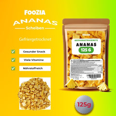 Ananas lyophilisé 125g gros morceaux, Fruits lyophilisés sans additifs 100% purs - Fruits secs naturels - Ananas séchés, fruits secs de Foozia Produits déshydratés Naty Shop