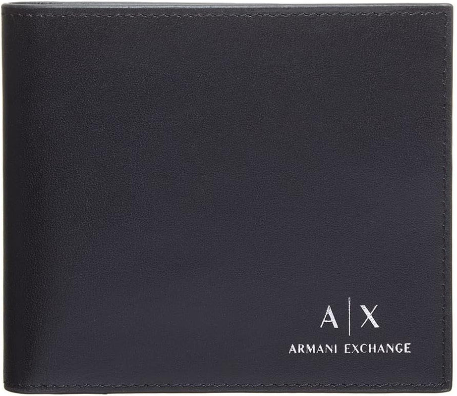 Armani Exchange Cuir uni essentiel pour hommes, coffret cadeau 2 pezzi portefeuille et porte-clés, Portofel Barbati Naty Shop Titre par défaut