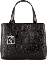 Armani Exchange Sacs à provisions ouverts Liz pour femmes Naty Shop Patent Black S