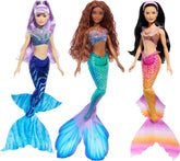 Mattel DISNEY Arielle, The Mermaid - Set cu Mala, Karina și Arielle, ținute și coafuri unice, pentru jocul imaginativ și colecționare, pentru copii de la 3 ani, HND29 Papusi Naty Shop Mala, Karina și Arielle