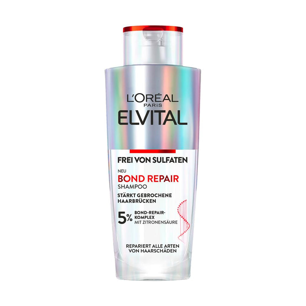 L'Oréal Paris Elvital Bond Repair Shampoo, Nettoyant doux pour la réparation des cheveux Douche et bain L'Oréal 200 ml Bond Repair Shampoo