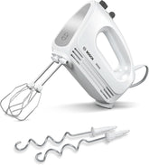 Bosch Hausgeräte Handrührer Clevermixx MFQ24200, 2 Rührbesen, 2 Spülmaschinengeeignet, 4 Stufen, Leicht, Leise, 400 W Blanc/Edelstahl Cuisine Naty Shop