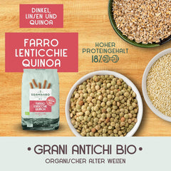 Pâtes bio Trivelline N.47 - 500g à la farine d'épeautre, farine de lentilles et farine de quinoa - Riche en protéines, source de fibres et de protéines