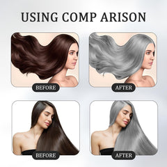 2-in-1 Vopsea de păr gri argintiu Vopsea de păr din plante naturale gri argintiu pentru toate tipurile de păr potrivite cu instrumente de unică folosință (100g) Vopsea pentru par Naty Shop