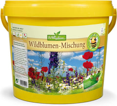 Mélange de fleurs sauvages NL Chrestensen | Seau 5L pour 500-1000 m² | Graines de fleurs vivaces rustiques | Prairie de fleurs sauvages pour les abeilles et les papillons | Pour jardin, prairie