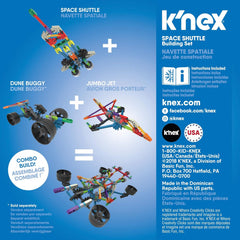 Jouets de jeu K'Nex Phantasie-Space Shuttle, Basic Fun, 17021, 60 pièces, jeux de société pédagogiques pour enfants, conçus pour les jeunes et les filles de 5 à 10 ans